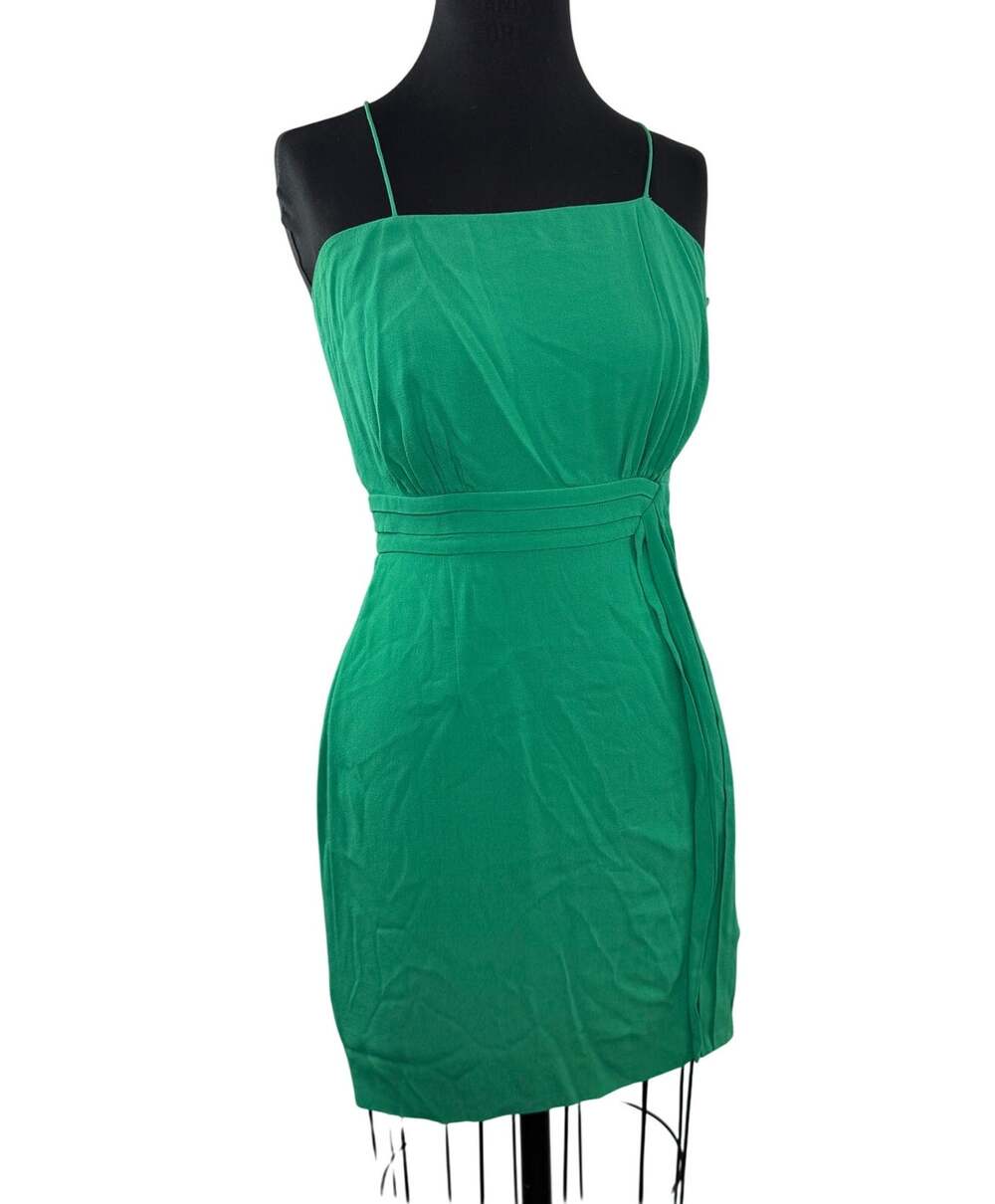 Diane Von Furstenberg Cillian Green Shift Drape Dress Silk Party/Cocktail Size 2